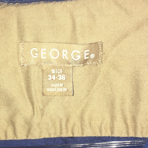 Navy Blue Button Down by George - Picture 2 of 3